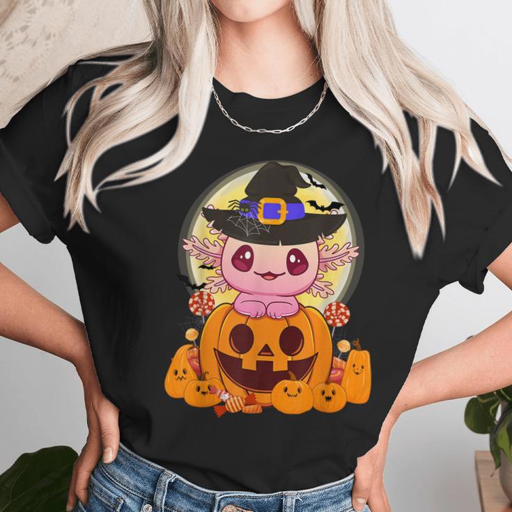 Axolotl Halloween Costume Pumpkin Pastel Goth Kawaii Anime Men Women T-Shirt Graphic Print Casual Unisex Tee Women T-Shirt Gifts for Women