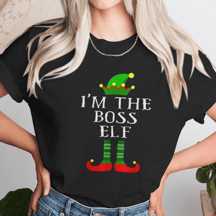 Im The Boss Elf Matching Family Christmas Women T-Shirt Gifts for Women