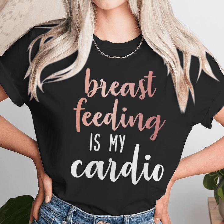 Breastfeeding Is My Cardio Rose Gold Print For Mamas Women T-Shirt Gifts for Women