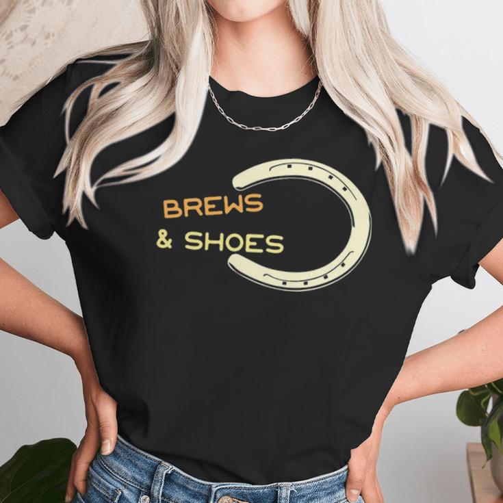 Brews And Shoes Horseshoe Ringer Pitching Bbq Women T-Shirt Gifts for Women