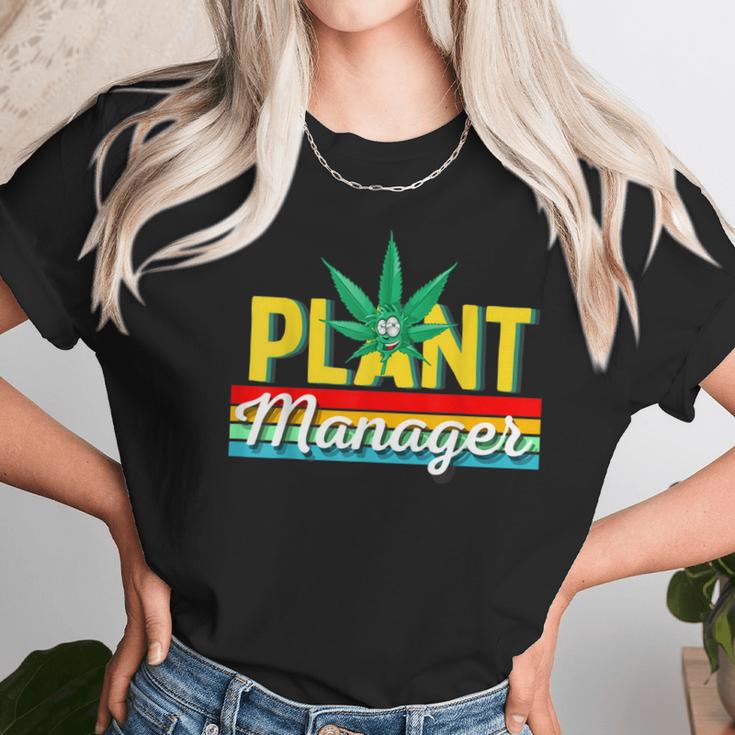 Cannabis Marijuana Weed Funny Plant Manager Smoke Stoner 420 Women T-Shirt Gifts for Women