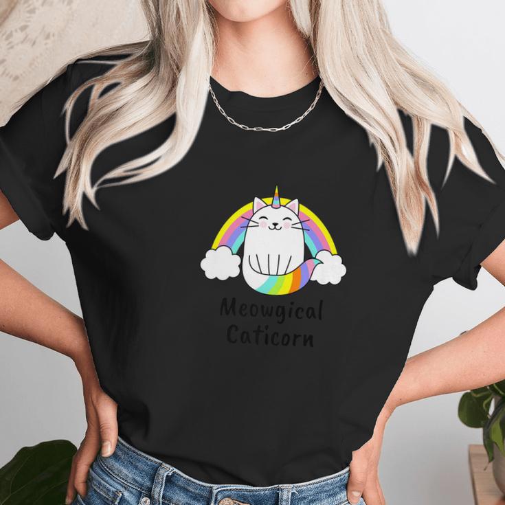 Cat Unicorn Meowgical Caticorn Rainbow Women T-Shirt Gifts for Women