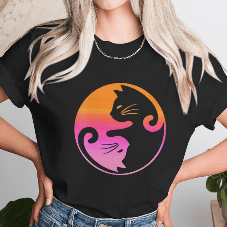 Cat Yin Yang Shirt Cat Ying Yang Shirt Cat Mama Cat Dad Women T-Shirt Gifts for Women