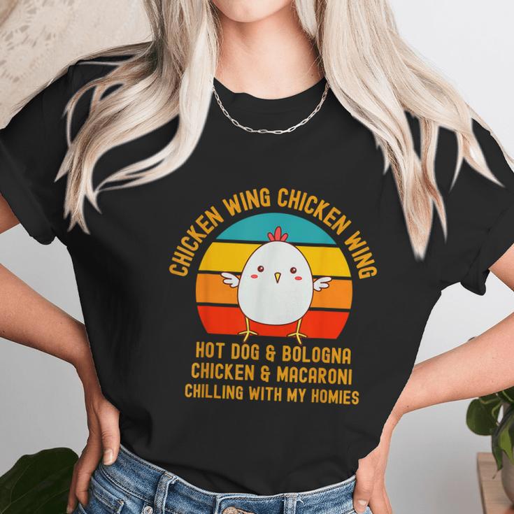 Chicken Wing Chicken Wing Song Lyric Hot Dog Bologna Retro Vintage Women T-Shirt Gifts for Women