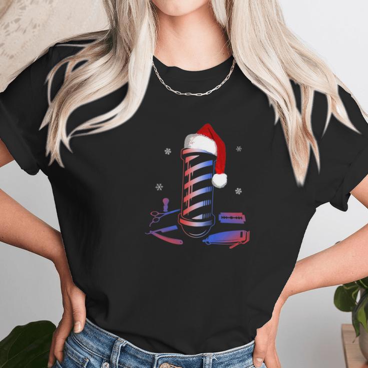 Christmas Barber Pole Funny Haircut Comb Blade Beard Women T-Shirt Gifts for Women