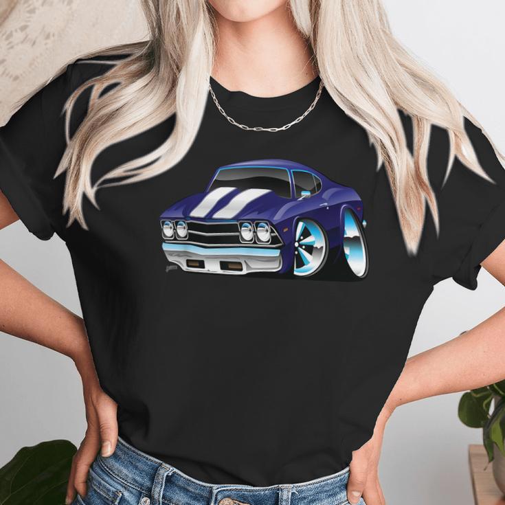 Classic Sixties Muscle Car Funny Hot Rod Cartoon V2 Women T-Shirt Gifts for Women