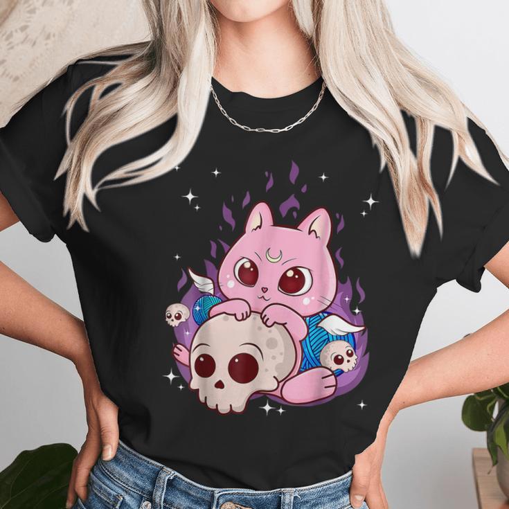 Cute Anime Kawaii Cat Aesthetic Kawaii Pastel Goth Halloween Men Women T-Shirt Graphic Print Casual Unisex Tee Women T-Shirt Gifts for Women