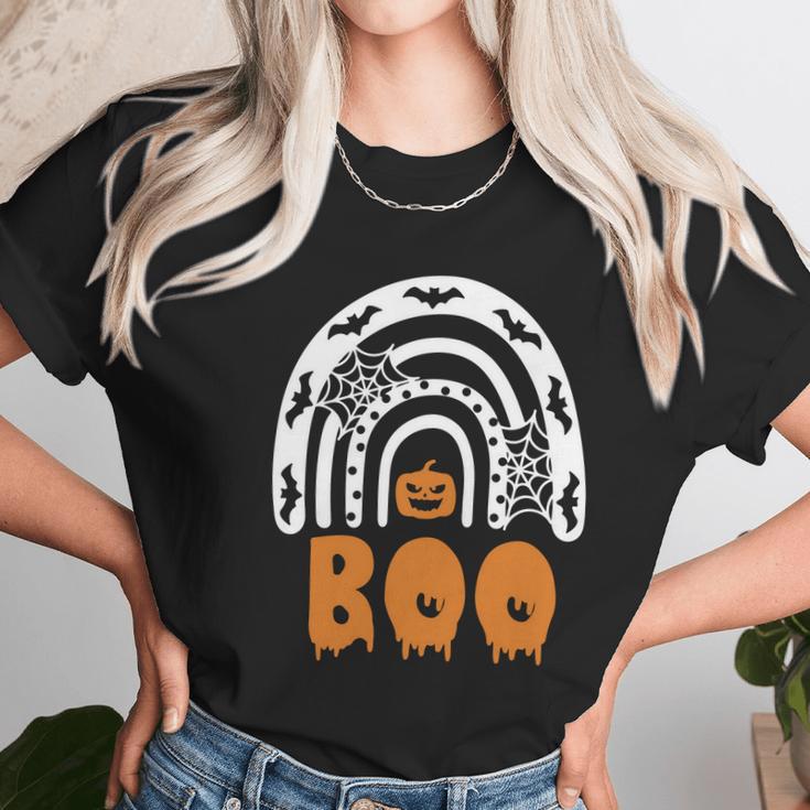 Cute Halloween Funny Halloween Day Halloween Ghost Rainbow Boo Rainbow Hal Women T-Shirt Gifts for Women