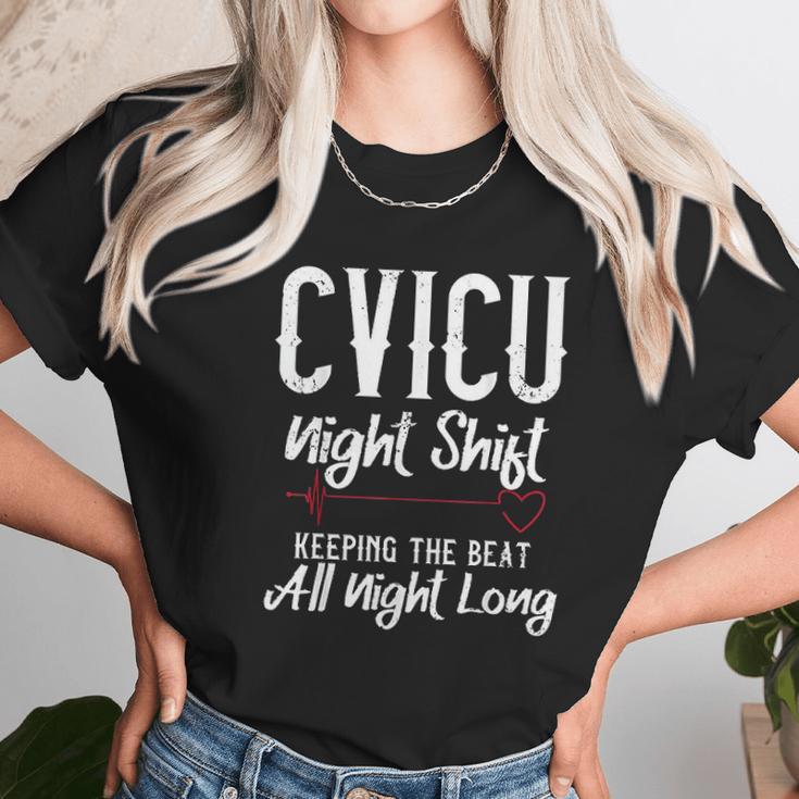 Cvicu Night Shift Nurse Keeping The Beat Women T-Shirt Gifts for Women