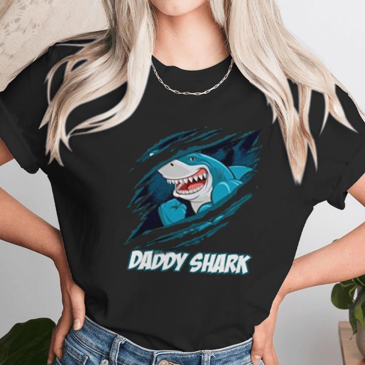 Daddy Shark In Blood Best Christmas Gifts For Dad Women T-Shirt Gifts for Women