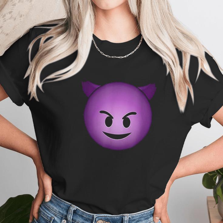 Devil Face Emoji Funny Halloween Gift For Men Women Kids Women T-Shirt Gifts for Women