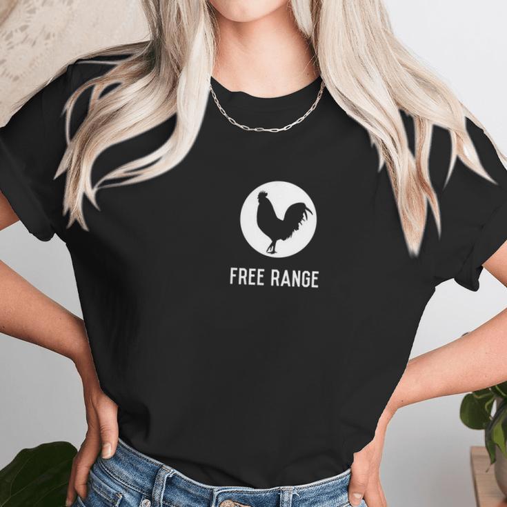 Well Dressed Chicken Free Range White Logo Women T-Shirt Gifts for Women