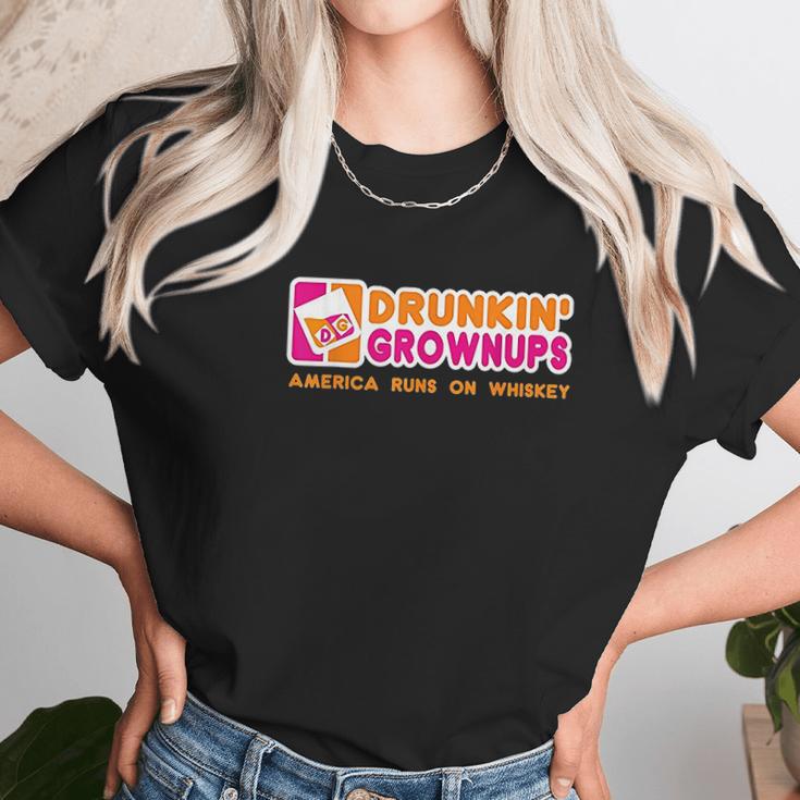 Drunkin Grownups Whiskey Drinker Women T-Shirt Gifts for Women