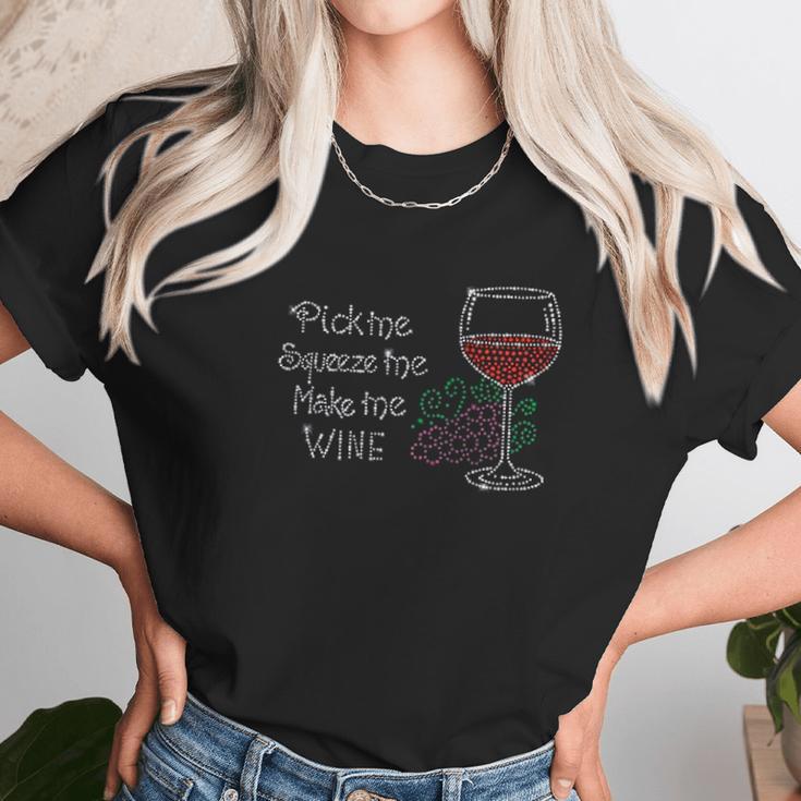 Duchess Apparel Wine Rhinestone Women T-Shirt Gifts for Women