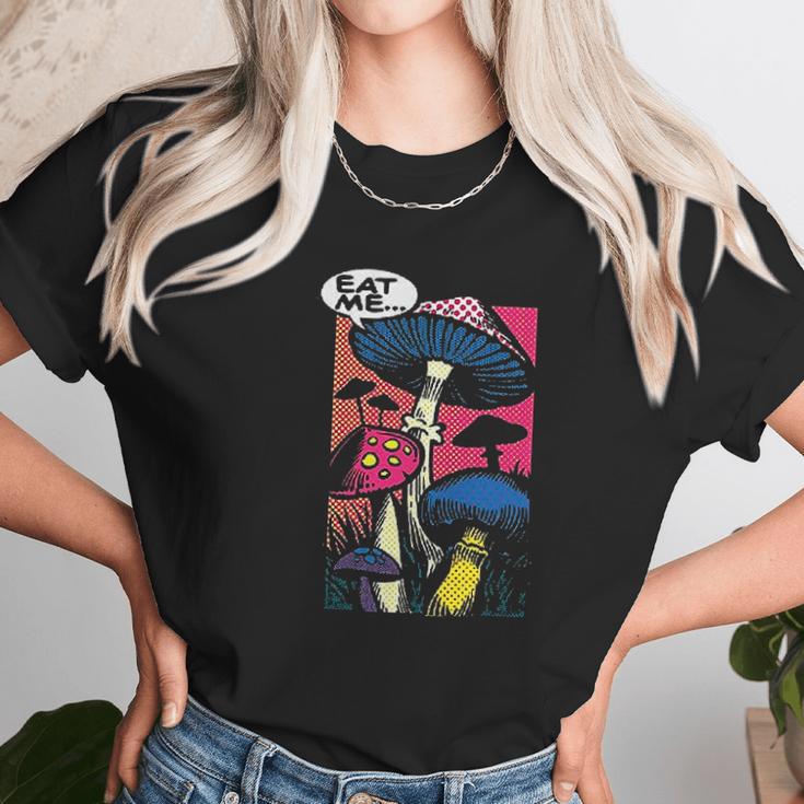 Eat Me Shroom Mushroom Fungi Psychedelic Women T-Shirt Gifts for Women