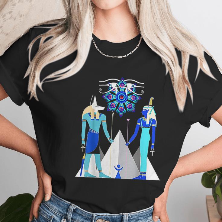 Egyptian God Anubis And Goddess Maat Amen Ra Women T-Shirt Gifts for Women