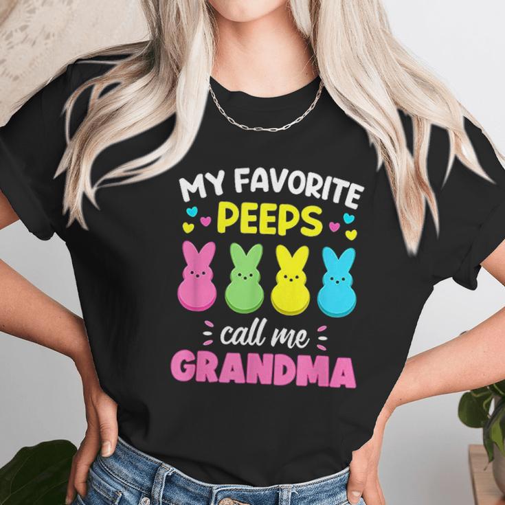 My Favorite Peeps Call Me Grandma Bunny Eggs Love Women T-Shirt Gifts for Women