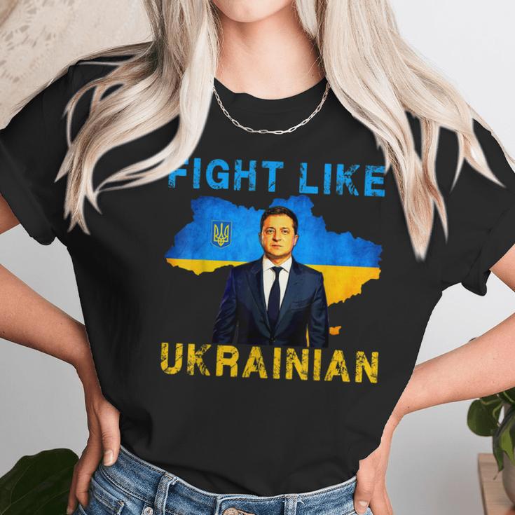 Fight Like Ukrainian I Stand With Ukraine Volodymyr Zelensky Men Women T-Shirt Graphic Print Casual Unisex Tee Women T-Shirt Gifts for Women