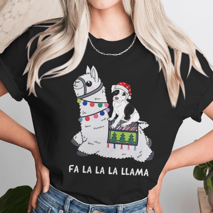 Fla La La Llama Pitbull Is Riding Llama FunnySh Women T-Shirt Gifts for Women