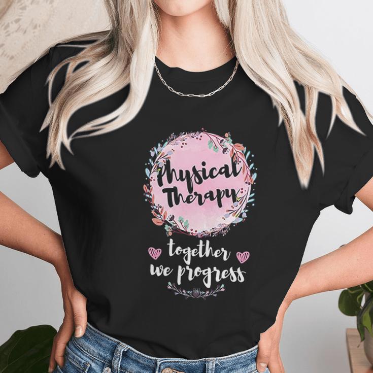 Floral Motivational Pt Pta Team Squad Gifts Physical Therapy Women T-Shirt Gifts for Women