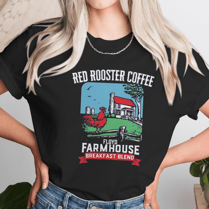 Floyd Farmhouse Red Rooster Coffee Women T-Shirt Gifts for Women