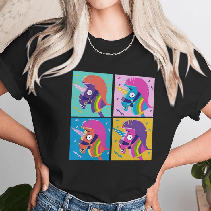 Fortnite Unicorn Llama Rainbow Women T-Shirt Gifts for Women