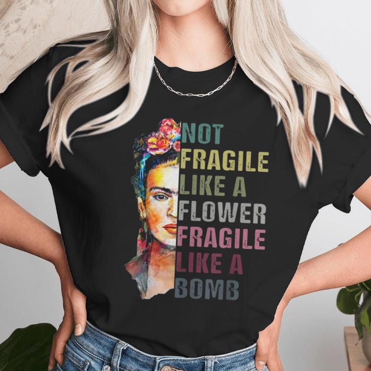 Frida Kahlo Not Fragile As A Flower Women T-Shirt Gifts for Women