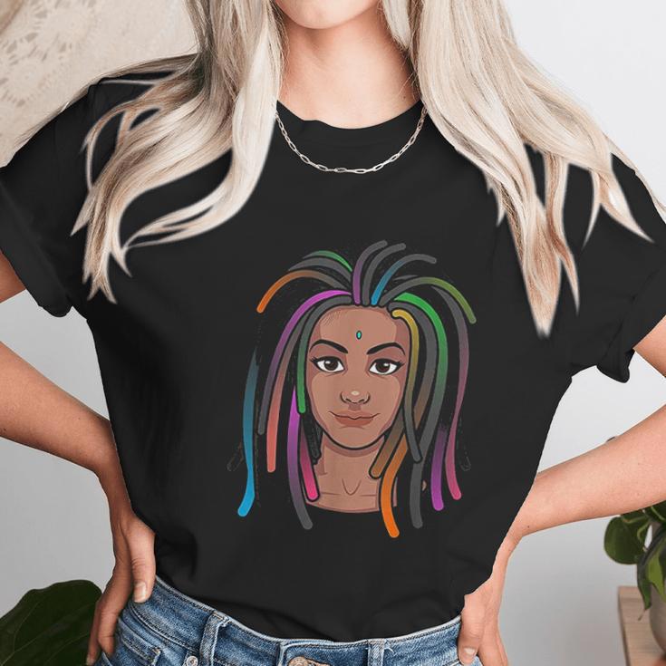 Funny Afro Radiant Black Woman With Dreadlocks Gift Women Women T-Shirt Gifts for Women