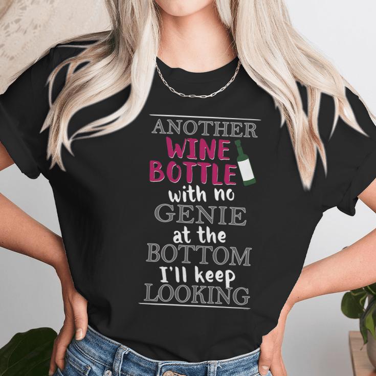 Funny Wine Lover Gift Another Wine Bottle With No Genie Women T-Shirt Gifts for Women