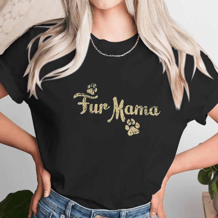 Fur Mama Cute Cat Lover Dog Mom Women T-Shirt Gifts for Women