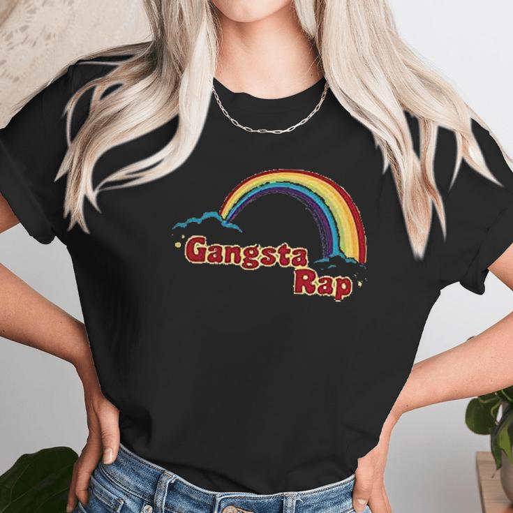 Gangsta Rap Retro Rainbow Women T-Shirt Gifts for Women