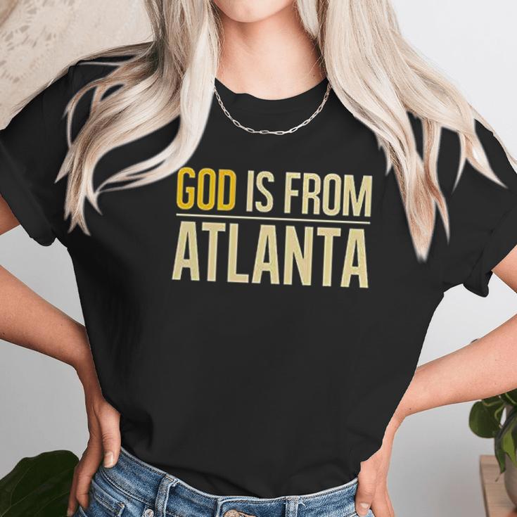 God Is From Atlanta Georgia Graphic Women T-Shirt Gifts for Women