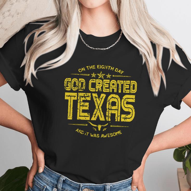 God Created Texas Aesthetic Gift 2022 Women T-Shirt Gifts for Women