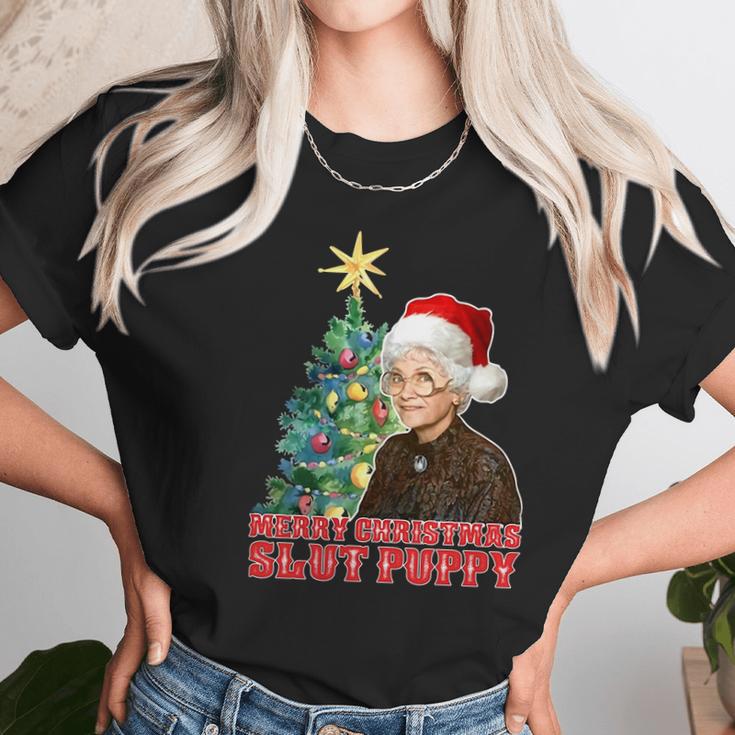 Golden Girls Sophia Petrillo Merry Christmas Slut Puppy Xmas Shirt Women T-Shirt Gifts for Women