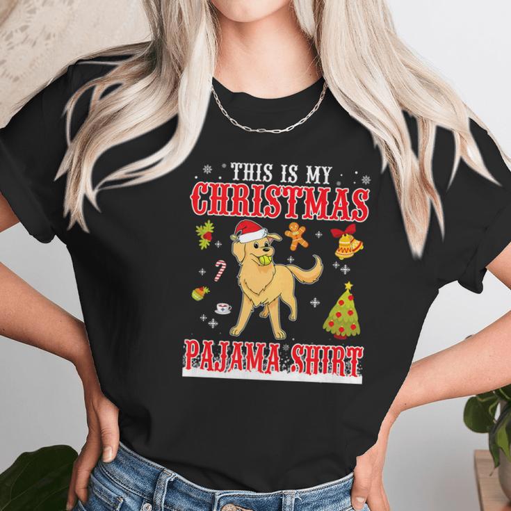 Golden Retriever Snow Gilf This Is My Christmas Pajama Shirt Women T-Shirt Gifts for Women