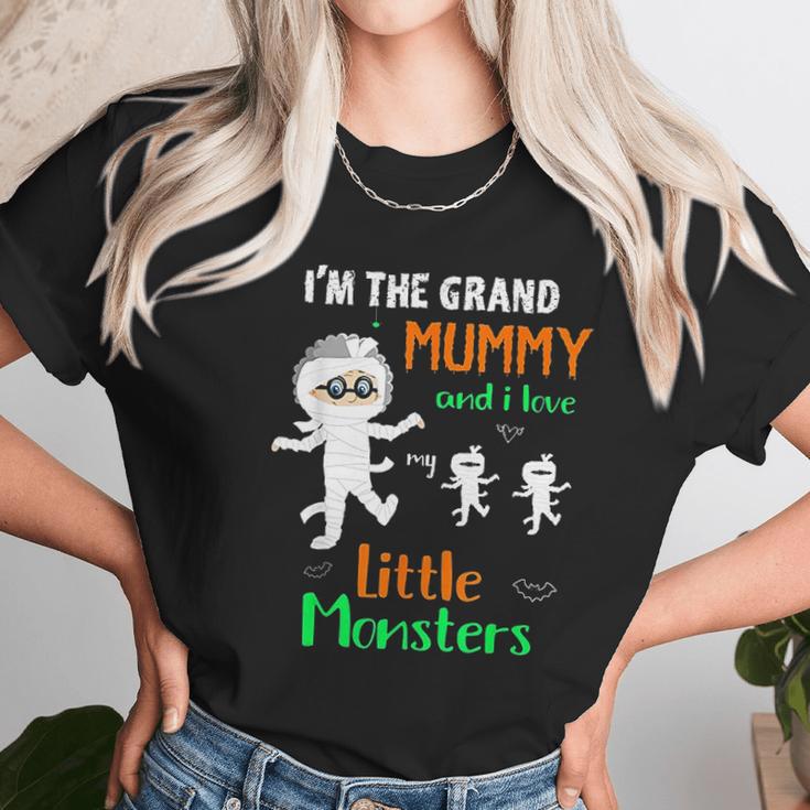 Im The Grand Mummy And I Love My Little Monsters Grandma Women T-Shirt Gifts for Women