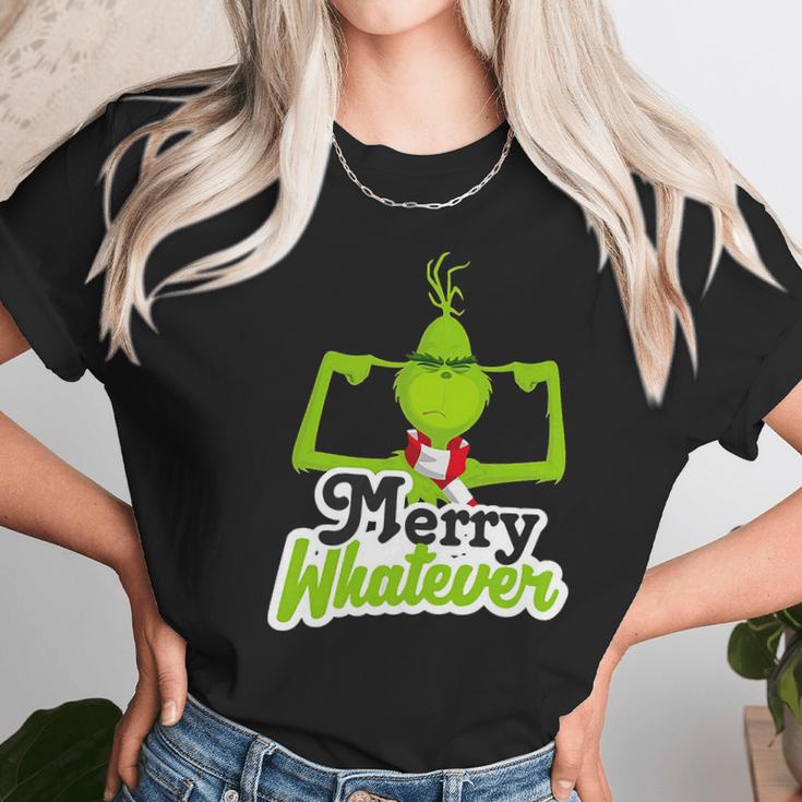 Grinch Christmas Merry Whatever Women T-Shirt Gifts for Women