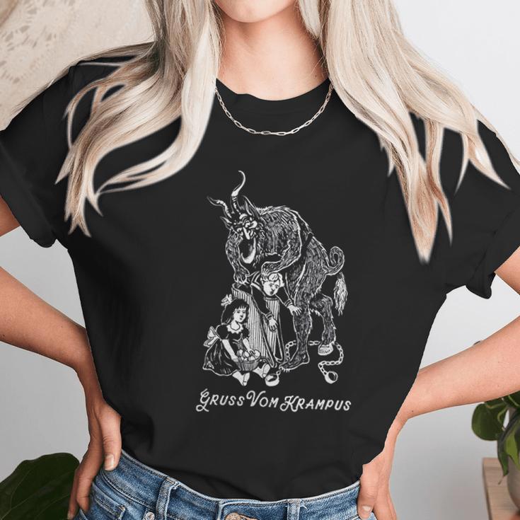 Gruss Vom Krampus Greetings From Christmas Demon Women T-Shirt Gifts for Women