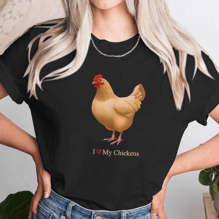 I Heart Love My Chickens Buff Orpington Hen Women T-Shirt Gifts for Women