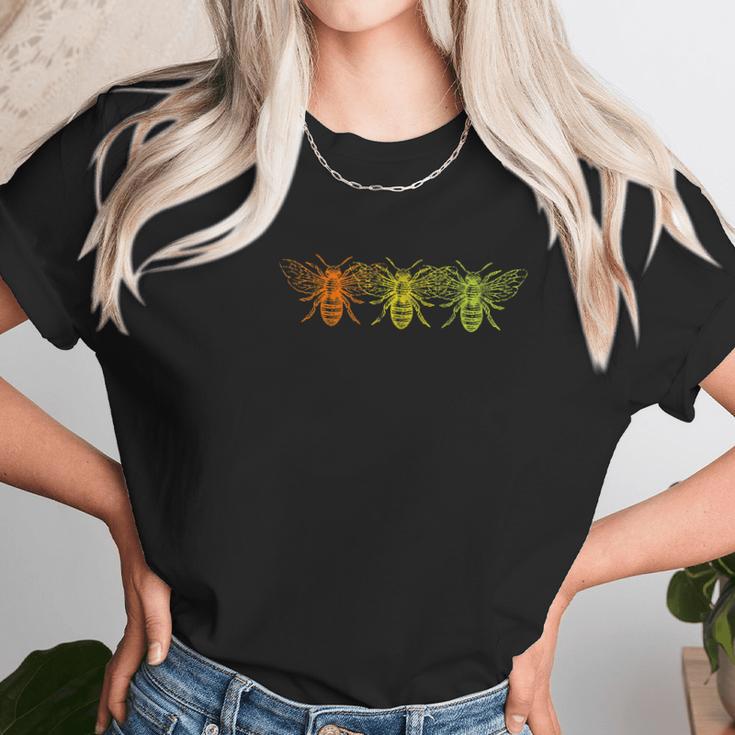 Honey Bee Rainbow For The Modern Naturalist Women T-Shirt Gifts for Women