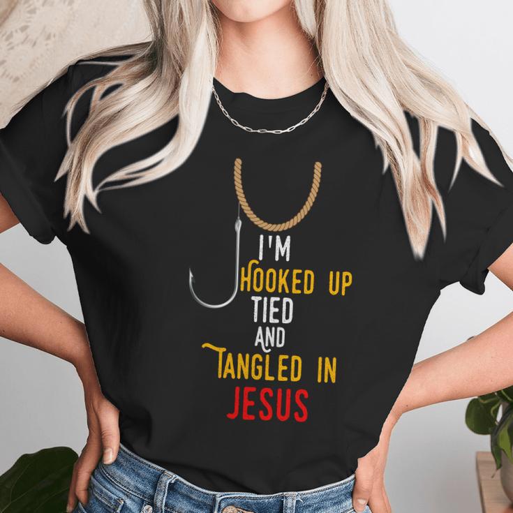 Hooked Tied And Tangled In Jesus Women T-Shirt Gifts for Women