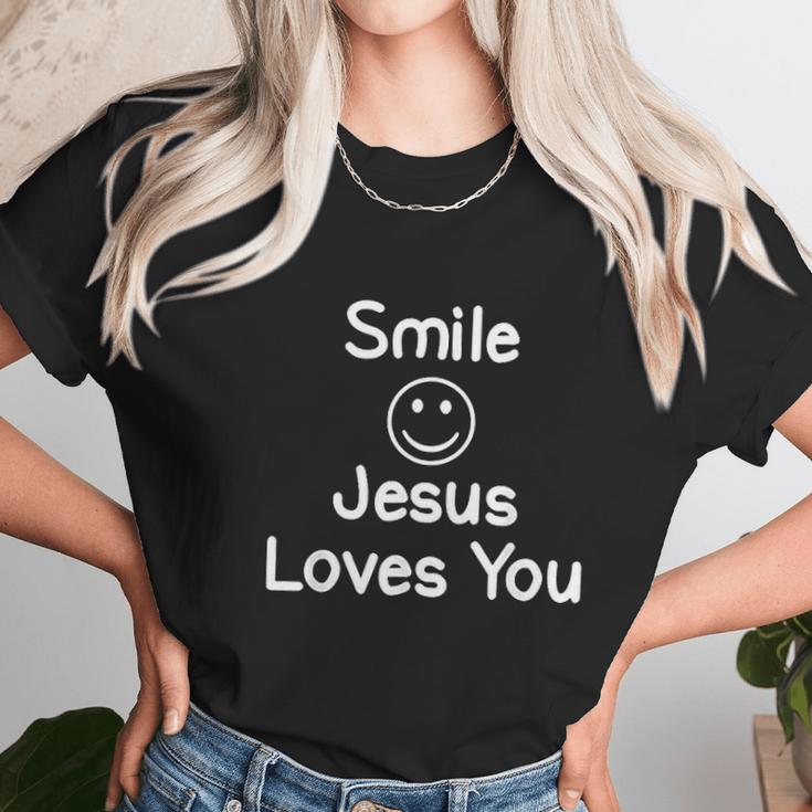 Inspirational Smile Jesus Loves You Women T-Shirt Gifts for Women