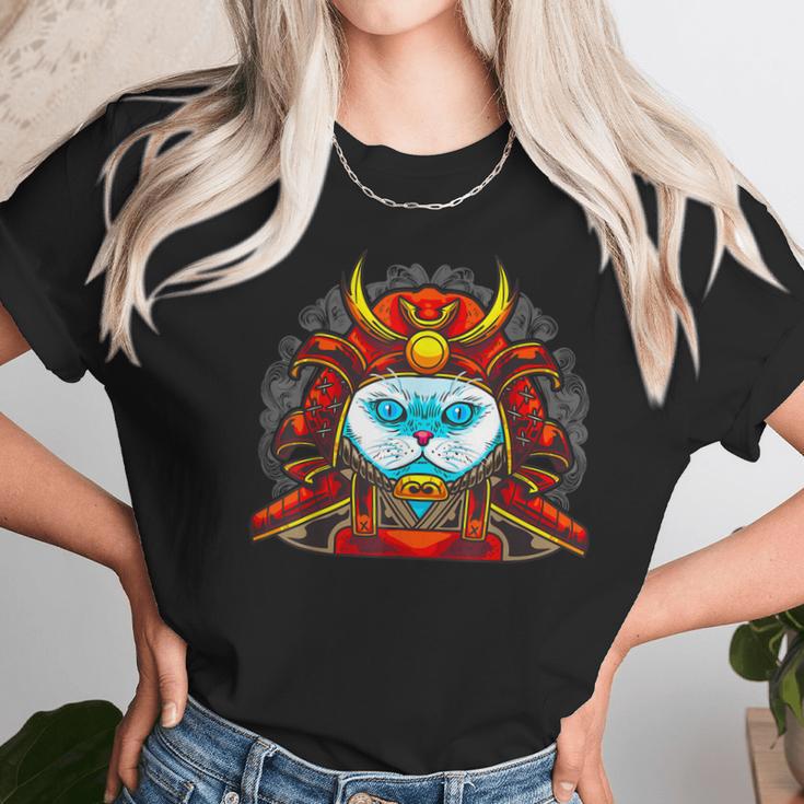 Japanese Persian Samurai Cat I Yoroi For Cat Lovers Cat Mom Women T-Shirt Gifts for Women