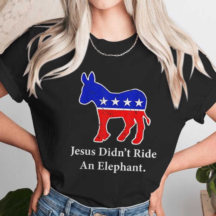 Jesus Didnt Ride An Elephant Vintage Democrat Donkey Women T-Shirt Gifts for Women