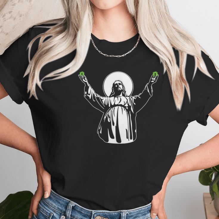 Jesus Neo Cryptocurrency Hodl Digital Blockchain Btc Women T-Shirt Gifts for Women