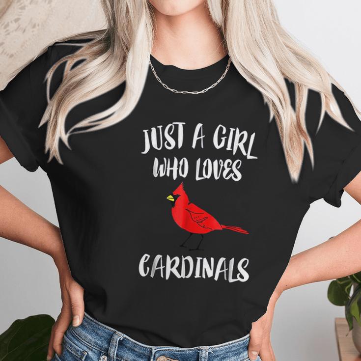 Just A Girl Who Loves Cardinals Bird Birding Gift Women T-Shirt Gifts for Women