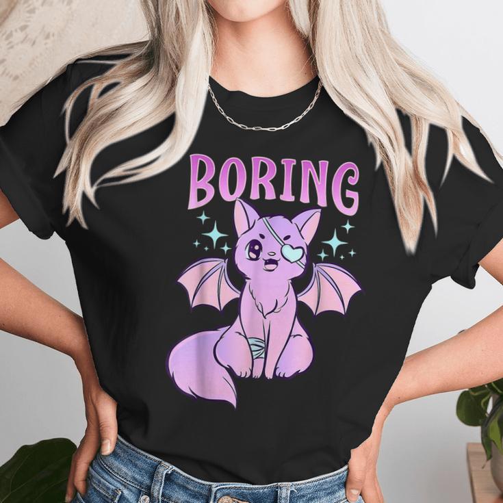 Kawaii Pastel Goth Cute Creepy Bat Cat Anime Theme V2 Men Women T-Shirt Graphic Print Casual Unisex Tee Women T-Shirt Gifts for Women