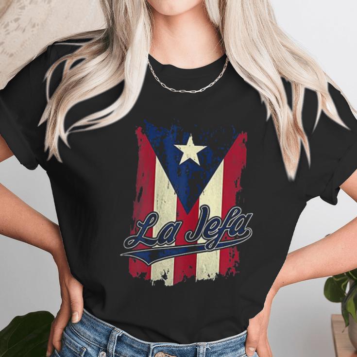 La Jefa Puerto Rico Flag For Puerto Rican Women Camisa Women T-Shirt Gifts for Women