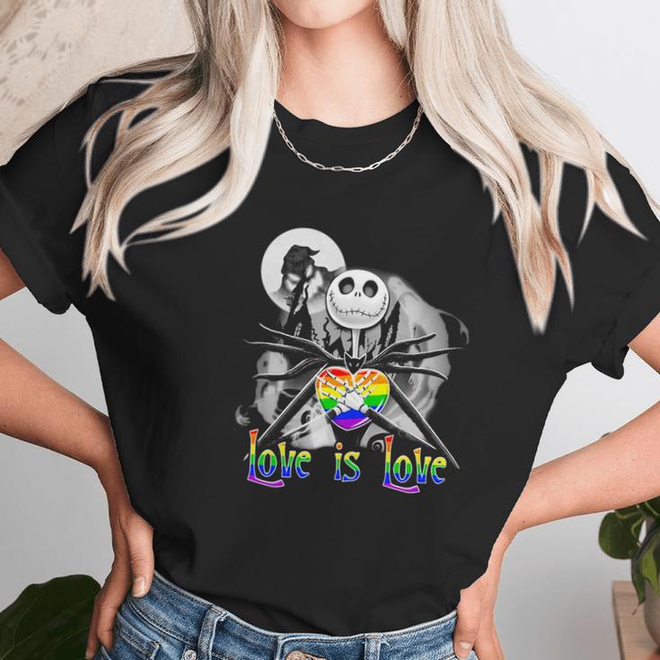 Lgbt Jack Skellington The Nightmare Before Christmas Love Is Love Halloween Shirt Mf Women T-Shirt Gifts for Women