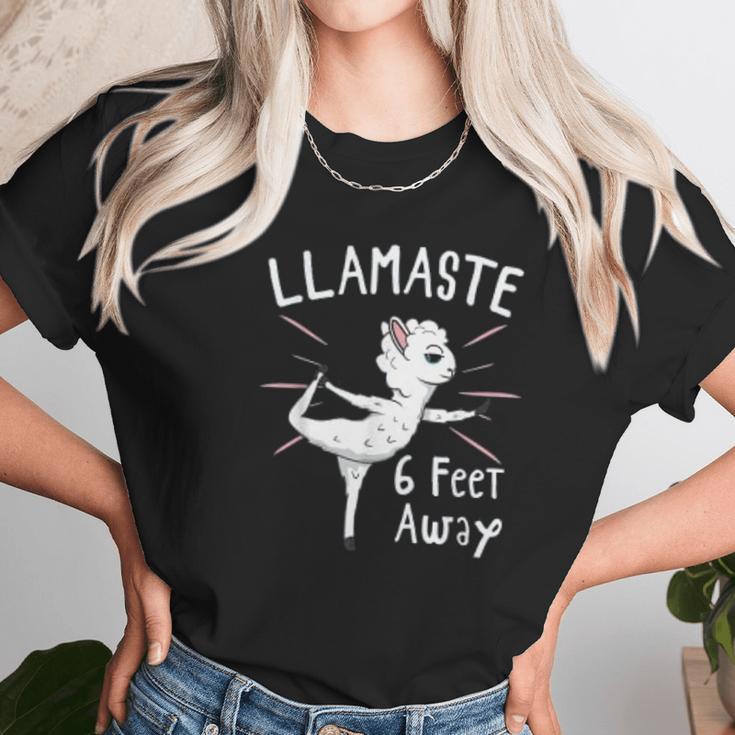 Llamastay 6 Feet Away Social Distancing Gift Women T-Shirt Gifts for Women